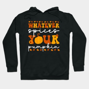 Whatever Spices Your Pumpkin Groovy Fall Autumn Halloween Hoodie